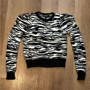 Express Zebra Print Sweater, Size XXS